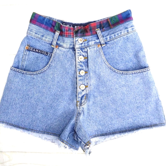 Zanadi Pants - Vintage 90's Zanadi SUPER High Waist Denim Shorts